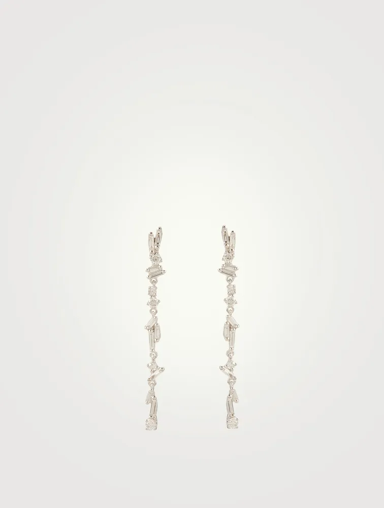 Fireworks 18K White Gold Fringe Earrings With Diamonds