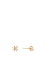 Small Fireworks 18K Gold Stud Earrings With Diamonds