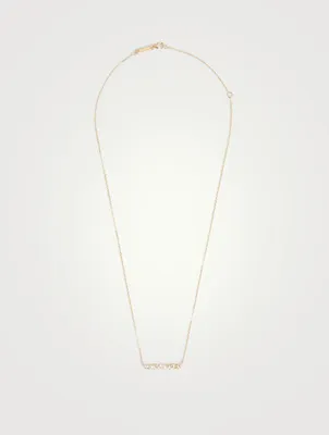 Fireworks 18K Gold Bar Necklace With Diamonds