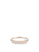 Fireworks 18K Rose Gold Half Band Ring With Diamonds