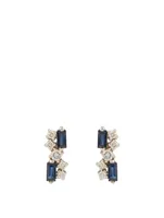 Fireworks 18K White Gold Earrings With Blue Sapphire And Diamonds