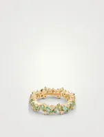 Rainbow Fireworks 18K Gold Ring With Emerald And Diamonds
