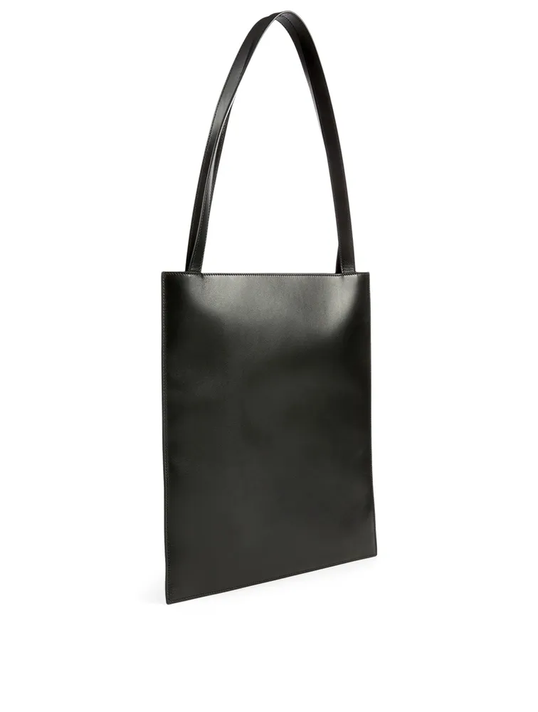 Flat Leather Tote Bag