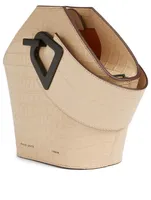 Mini Johnny Croc-Embossed Leather Hexagonal Bucket Bag