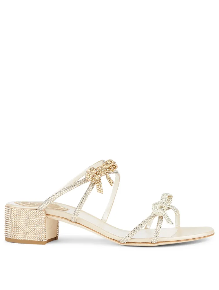 Caterina 40 Crystal Satin Heeled Sandals