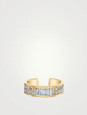 18K Gold Ear Cuff With Diamonds