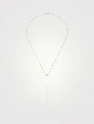 18K Gold Lariat Necklace With Diamonds