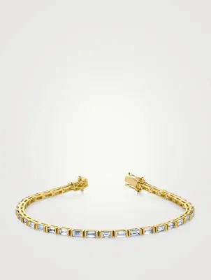 18K Gold Baguette Diamond Bracelet