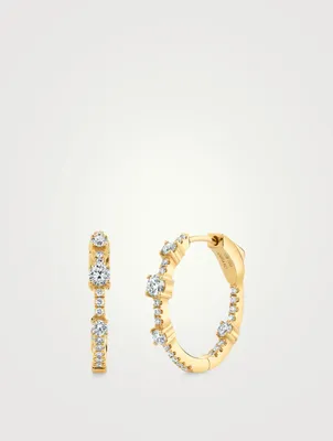 Collins 18K Gold Hoop Earrings With Diamonds