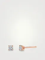 18K Rose Gold Diamond Stud Earrings