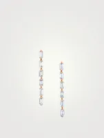 Short 18K Rose Gold Baguette Diamond Drop Earrings