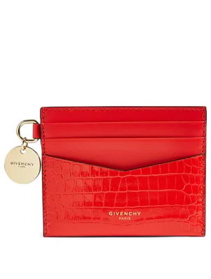 GV3 Croc-Embossed Leather Card Holder