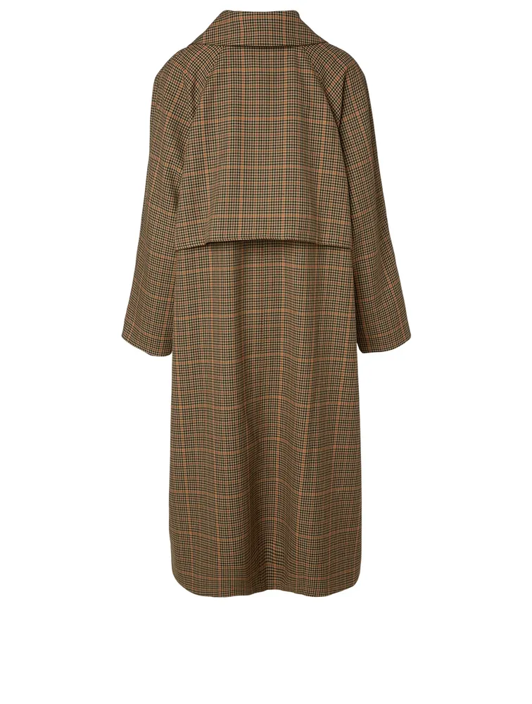 Montella Long Coat Check Print