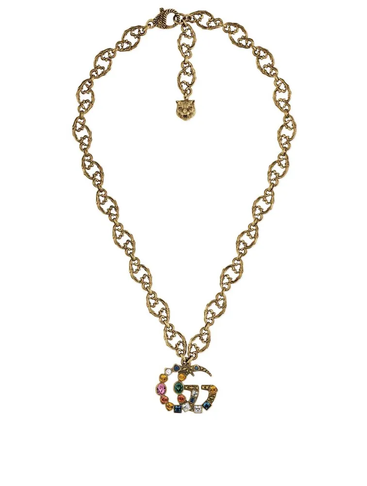 Double G Necklace With Crystals