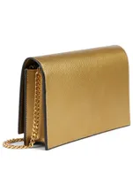 Kate YSL Monogram Metallic Leather Chain Wallet Bag