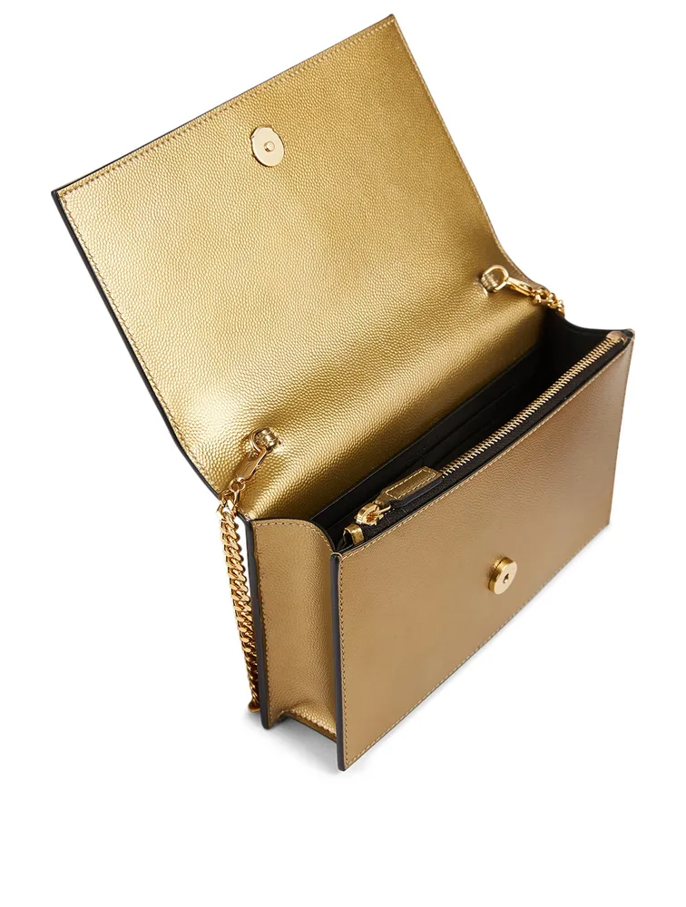 Kate YSL Monogram Metallic Leather Chain Wallet Bag