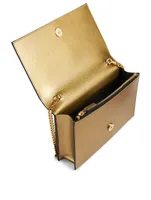 Kate YSL Monogram Metallic Leather Chain Wallet Bag
