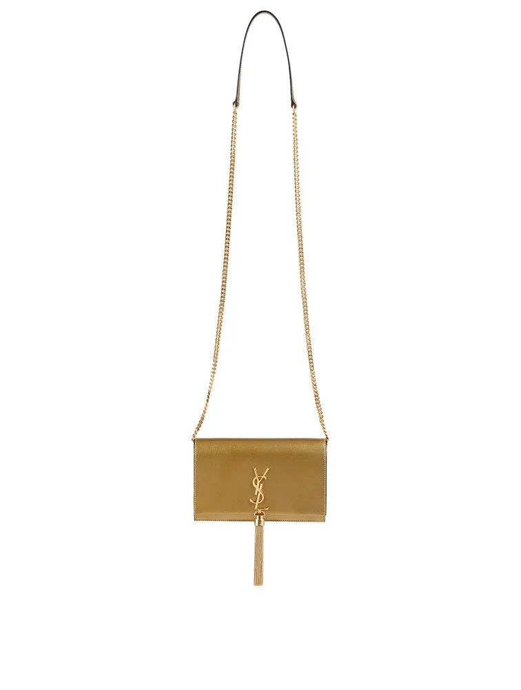 Kate YSL Monogram Metallic Leather Chain Wallet Bag