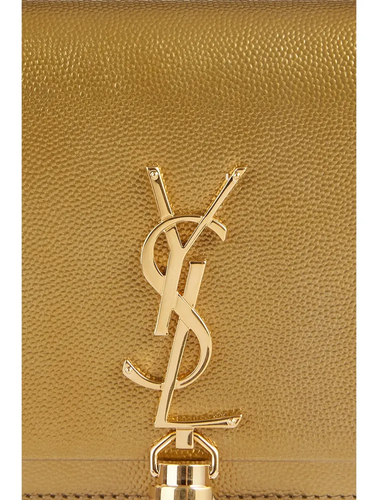 Kate YSL Monogram Metallic Leather Chain Wallet Bag