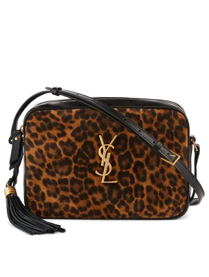 Lou YSL Monogram Leather Camera Bag With Leopard Print Suede