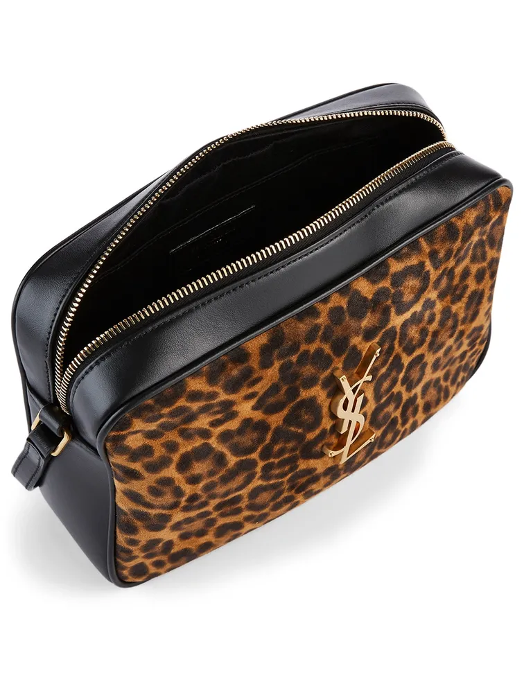 Lou YSL Monogram Leather Camera Bag With Leopard Print Suede