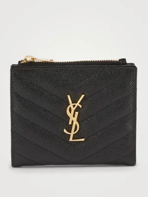 YSL Monogram Leather Zipped Card Holder