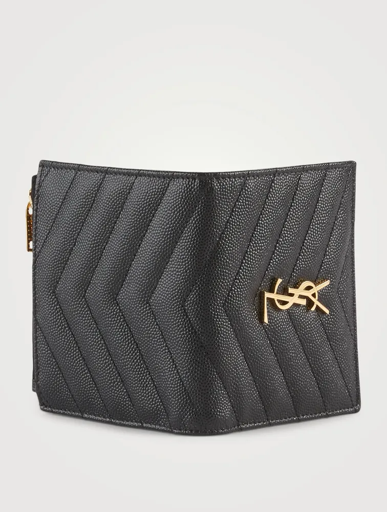 YSL Monogram Leather Zipped Card Holder