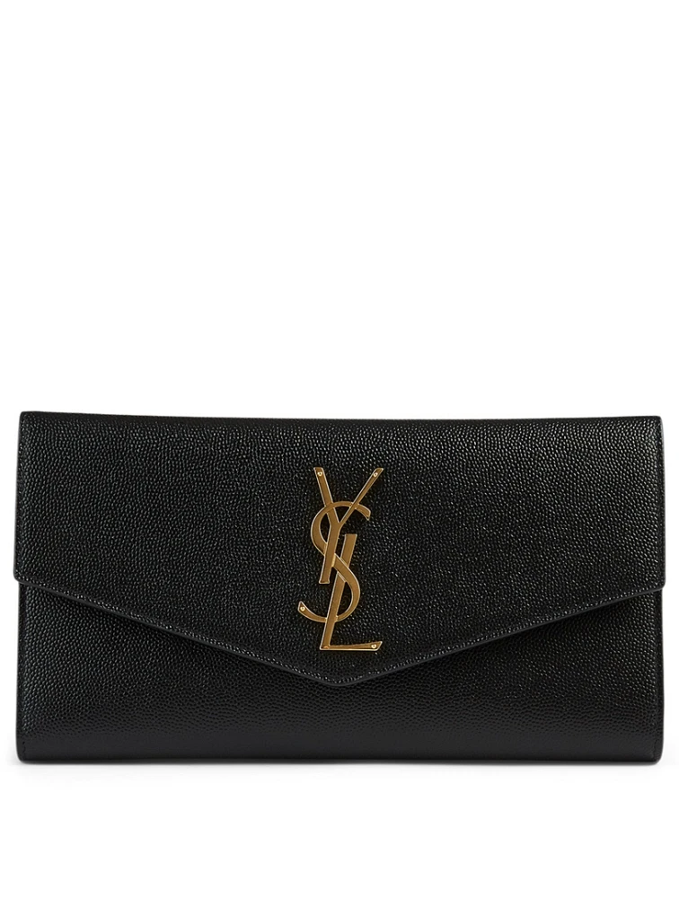 Large Uptown YSL Monogram Leather Wallet