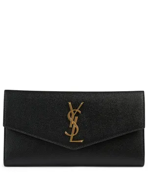 Large Uptown YSL Monogram Leather Wallet
