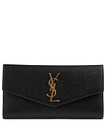 Large Uptown YSL Monogram Leather Wallet