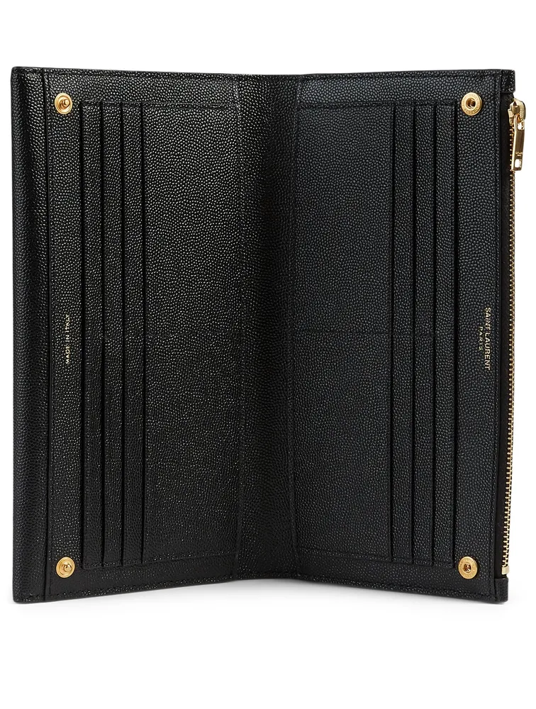 Large Uptown YSL Monogram Leather Wallet