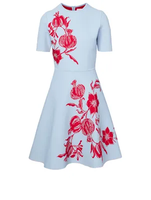 Short-Sleeve Dress Rose Print
