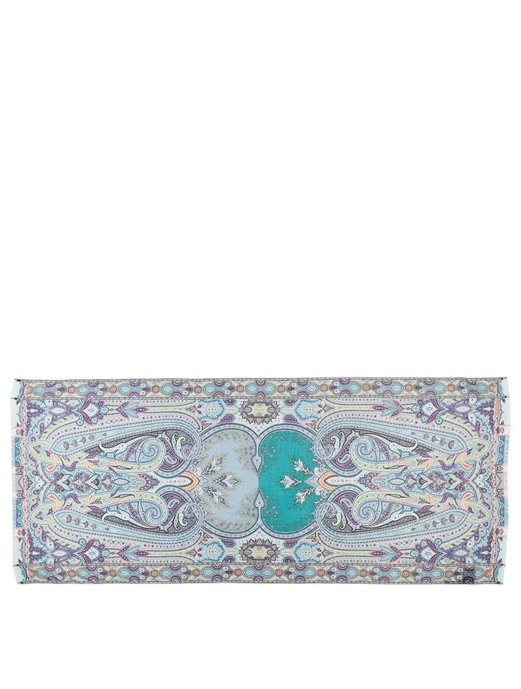 Wool And Silk Scarf In Paisley Print