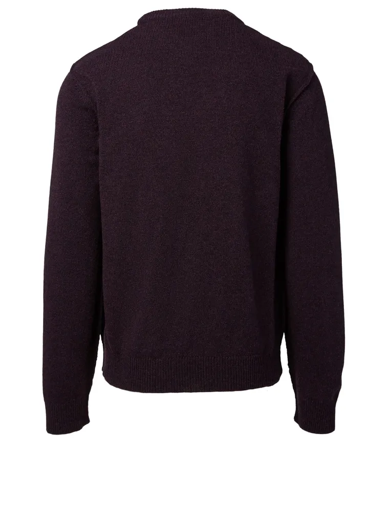 Wool Sweater With Embroidered Shoulder Patch