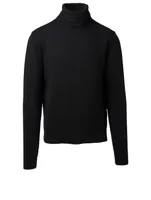 Wool Turtleneck Sweater With Double Straps