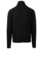 Wool Turtleneck Sweater With Double Straps