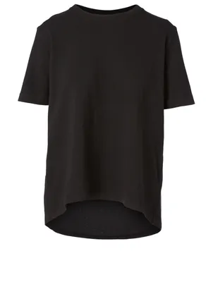 Lenu Cotton T-Shirt With Black Pleat