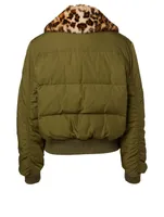 Down Jacket With Faux Fur Collar