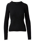Cotton-Blend Sweater With Jewels
