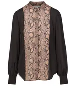 Silk Blouse Python Print