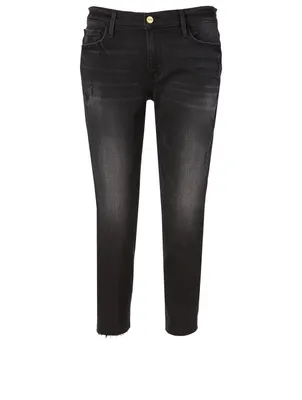 Le Garcon Crop Jeans With Raw Edge