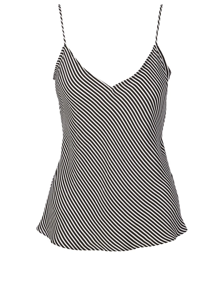 Silk Cami Stripe Print