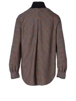 Wool-Blend Blouse Check Print