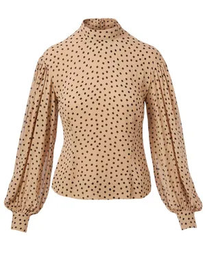 Georgette Blouse Polka Dot Print