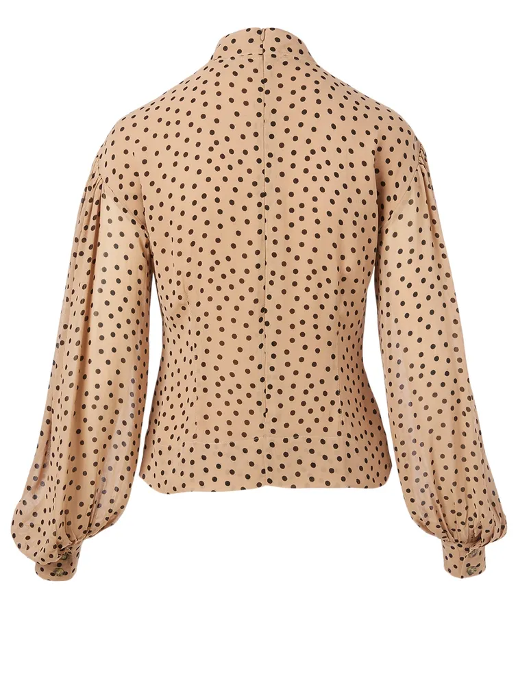 Georgette Blouse Polka Dot Print