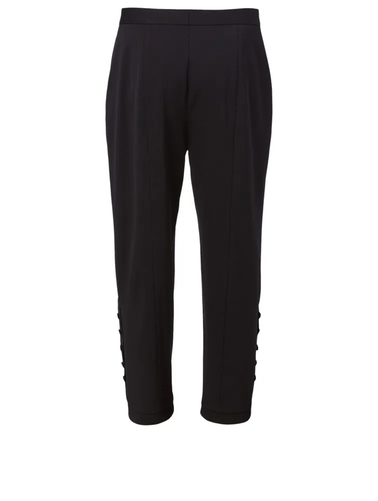 Wool-Blend Crepe Pants