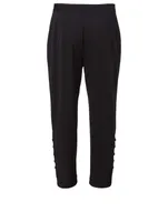 Wool-Blend Crepe Pants