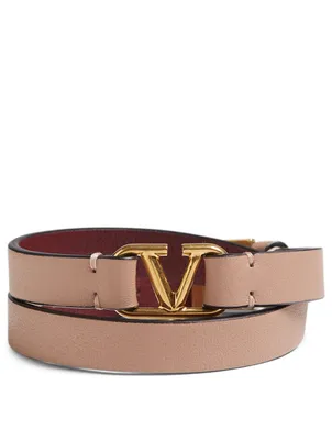 VLOGO Leather Double Bracelet