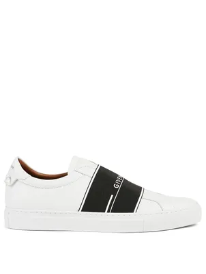 Urban Street Leather Slip-On Sneaker With Logo Strap