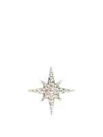 14K White Gold Mini Starburst Earring With Diamonds